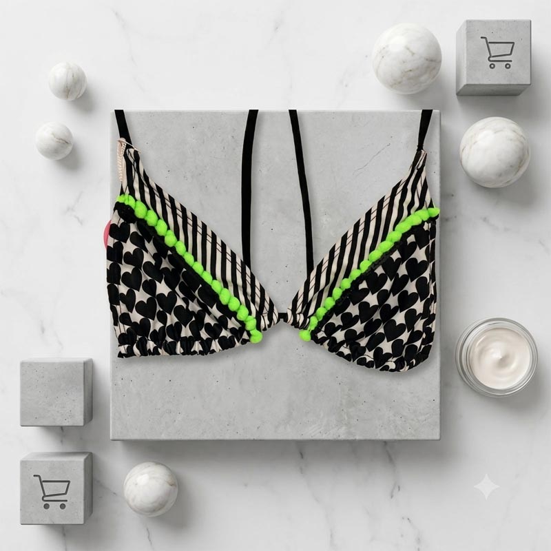 Bikini Triángulo - Blanco y Negro